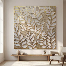 Eleganta Guld Botaniska Blad – Realistiska Canvastryck