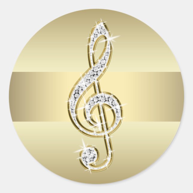 Eleganta Guld Diskantnyckel Klistermärken (Framsida)