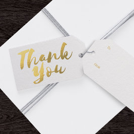 Eleganta guld falska folie tack-gåva etiketter