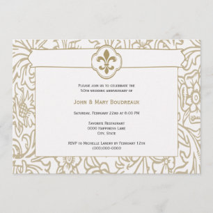 Eleganta Guld Fleur de Lis Händelse inbjudningar