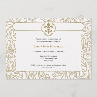 Eleganta Guld Fleur de Lis Händelse inbjudningar