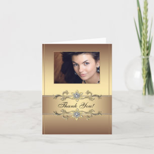 Eleganta Guld Foto Tackkort