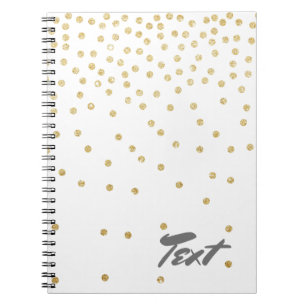 eleganta guld- glitterkonfettiar pricker mönster anteckningsbok