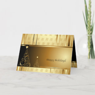 Eleganta guld- julhälsningkort helgkort