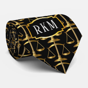 Eleganta guld- lagMonogramfjäll av rättvisa Slips