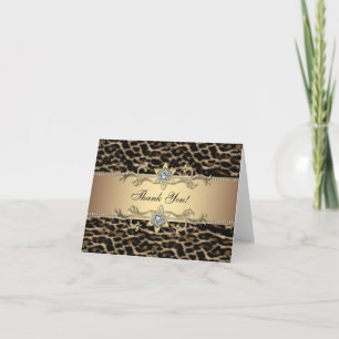 Eleganta Guld Leopards Tacksamhetskort Tack Kort