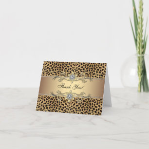 Eleganta Guld Leopards Tacksamhetskort Tack Kort
