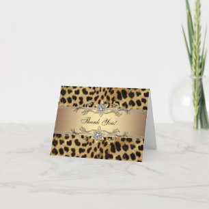 Eleganta Guld Leopards Tacksamhetskort Tack Kort