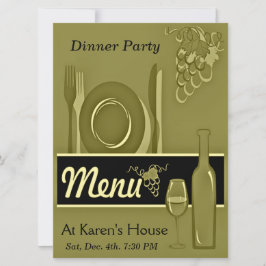 Eleganta guld- middagpartyinbjudningar inbjudningar