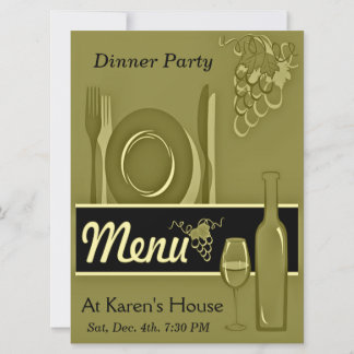 Eleganta guld- middagpartyinbjudningar inbjudningar