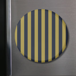 Eleganta guld- och marinblå vertikala ränder magnet