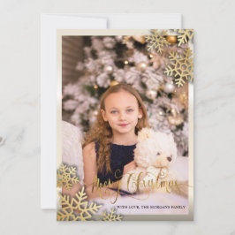 Eleganta Guld Snöflingor Foto God Jul