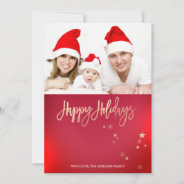 Eleganta Guld Stjärnor Röda Foto God Jul