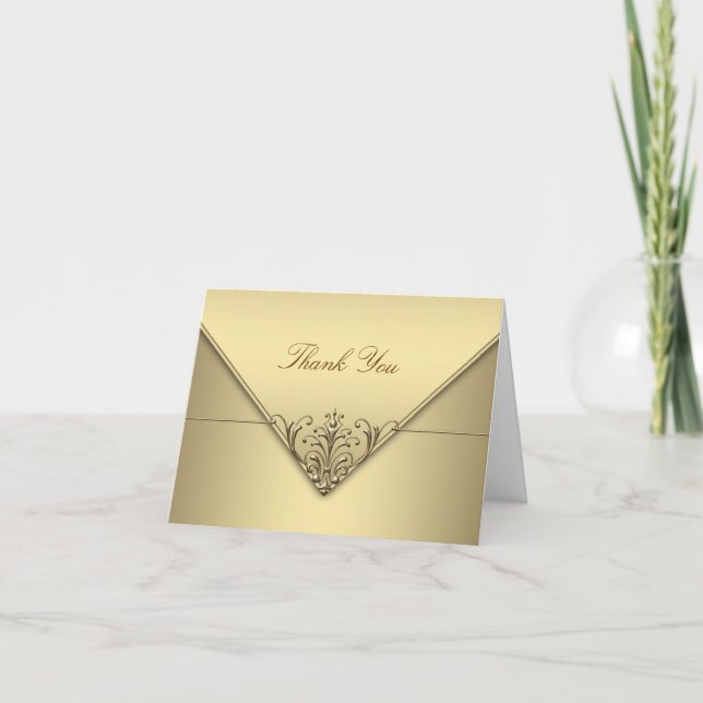 Eleganta Guld Tacksamhetskort Tack Kort (Framsida)