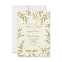 Eleganta Guldblad Glitter Bröllopsrepetition