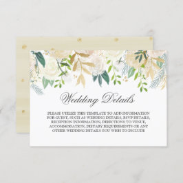 Eleganta guldfärgade blomstermålade vattenfärgbröl inbjudningar