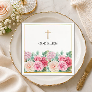 Eleganta guldkorsrosor blomster pappersservett