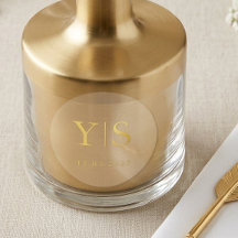 Eleganta guldmonogram Zam Zam-vattenflasketiketter
