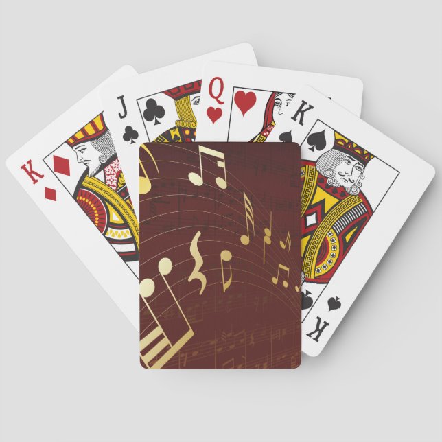 Eleganta Guldmusiknoter Casinokort (Baksidan)