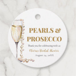Eleganta Guldpärlor och Prosecco Bröllopsdusch Gåvor Etiketter