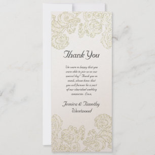 Eleganta Guldrullade Bröllop Tack Kort