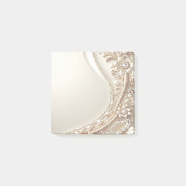 Eleganta guldsmyckade blomstermotiv Post-it-lappar Post-it Block (Framsida)
