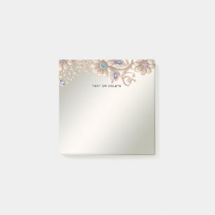 Eleganta guldsmycken blommor Post it-lappar Post-it Block