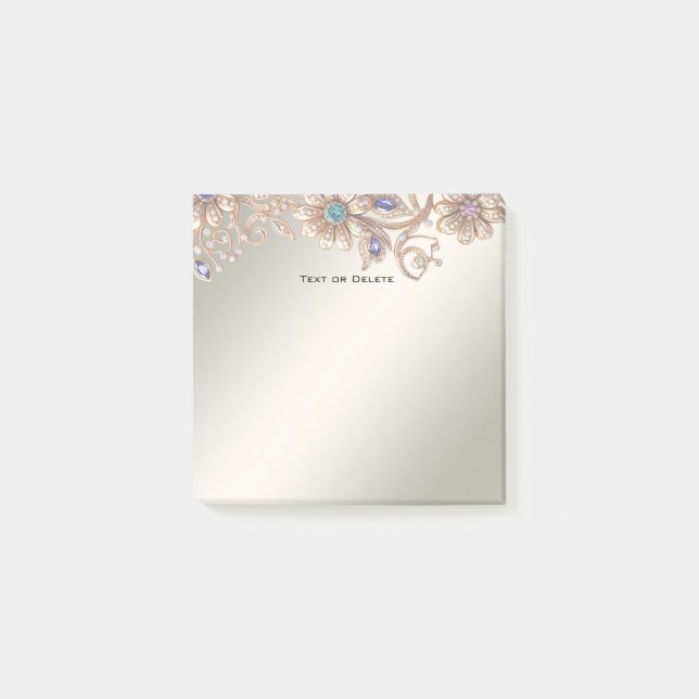 Eleganta guldsmycken blommor Post it-lappar Post-it Block (Framsida)