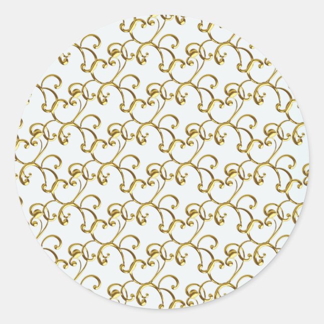 Eleganta guldvirveldekaler runt klistermärke (Framsida)