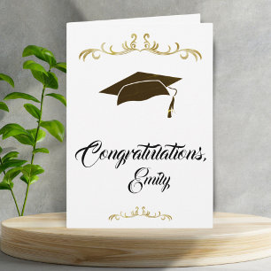 Eleganta Gyllene Grattis Examens Examen Kort