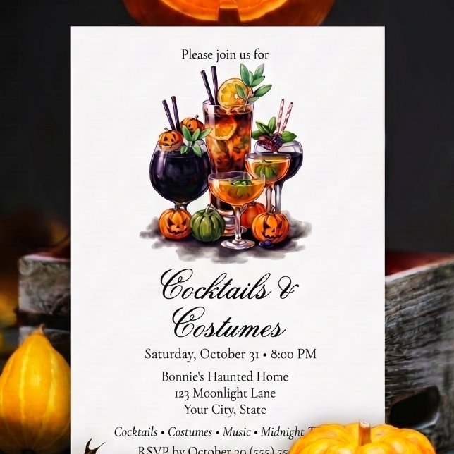 Eleganta Halloween-kostymer & Cocktailinbjudan Inbjudningar (Skapare uppladdad)