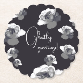 Eleganta Halloweenhälsningar Spöklik Ros Underlägg Papper