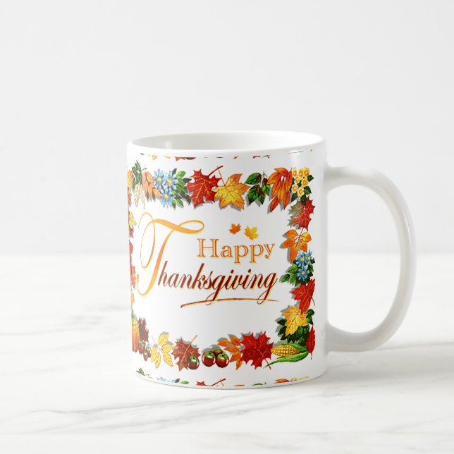 Eleganta happy thanksgivinghälsningar kaffemugg (Höger)