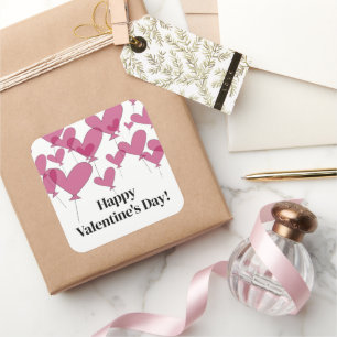 Eleganta Happy Valentine's Day-klistermärken Fyrkantigt Klistermärke