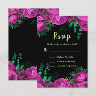 Eleganta heta rosa blommor Sweet Sixteen OSA Kort