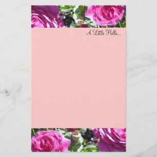 Eleganta heta rosa rosor brevpapper