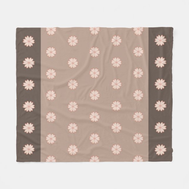 Eleganta hjärtblommor i brunt och beige fleecefilt (Framsidan (Horisontell))
