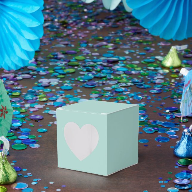 Eleganta hjärtformade presentlådor i pastellblå (Part)