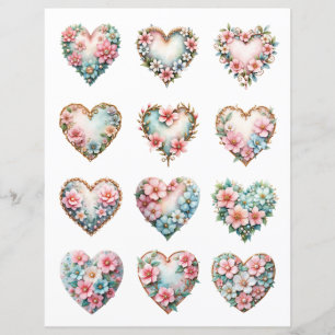 Eleganta hjärtformade scrapbook-dekorationer