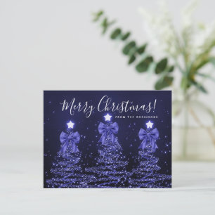 Eleganta Holiday Navy julgranar slingor Vykort