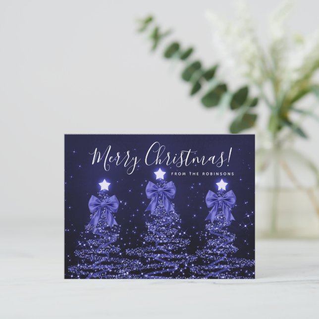 Eleganta Holiday Navy julgranar slingor Vykort (Stående Fram)