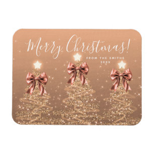 Eleganta Holiday Rose Gold Julträd Magnet