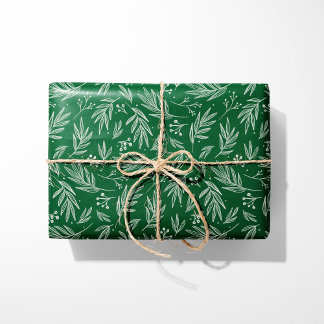 Eleganta holly- och bärstammar gröna presentpapper