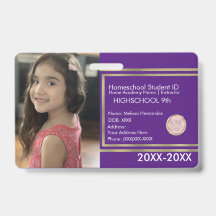 Eleganta Homeschooling Skol-ID Lila Guld Logotyp
