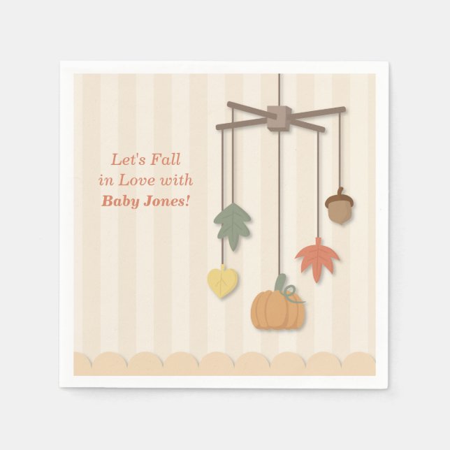 Eleganta höst baby shower pappers servetter (Framsidan)