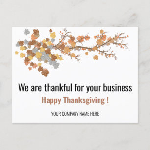 Eleganta höstlönnlöv Business Thanksgiving Vykort