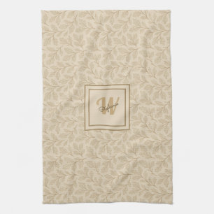 Eleganta höstlöv   Anpassad minimalistisk bondgård Kökshandduk