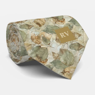 Eleganta höstlöv faller monogram slips