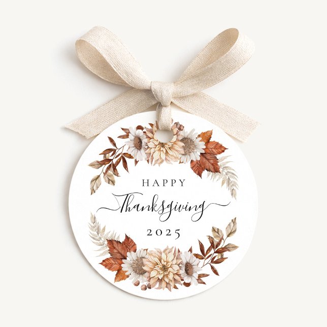 Eleganta höstlöv tacksedel gåvor etiketter (Elegant Fall Leaves Thanksgiving Favor Tags)