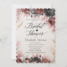 Eleganta höstvattenfärg blommor bröllopsdusch